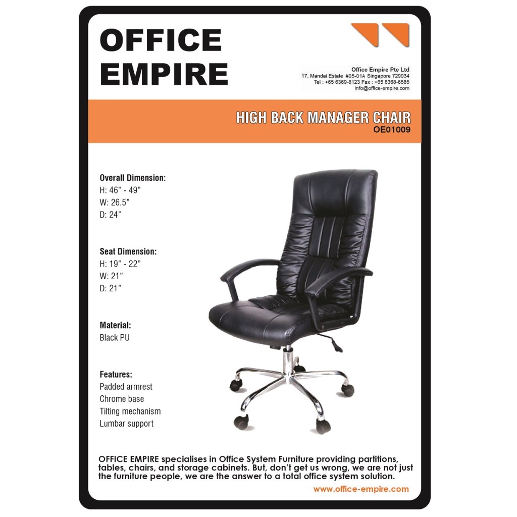 Office Supplies SG office furniture singapore office chairs singapore oe01009