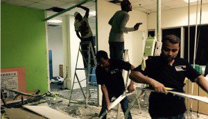 Modern office renovation Singapore with new partitions and workstations