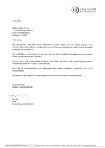 office renovation singapore best reliable commercial office renovation contractor singapore review testimonials - Diners Club (S) Pte Ltd