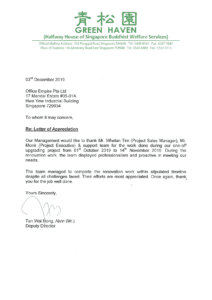 office renovation singapore best reliable commercial office renovation contractor singapore review testimonials - Green Haven (Halfway House of Singapore Buddhist Welfare Services)