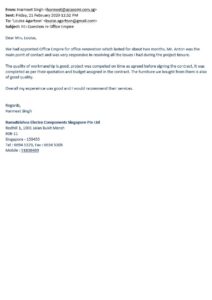 office renovation singapore best reliable commercial office renovation contractor singapore review testimonials - RamaKrishna Electro Components Singapore Pte Ltd