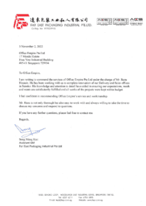 office-renovation-singapore-best-reliable-commercial-office-renovation-contractor-singapore-review-testimonials-Far East Packaging Industrial Pte Ltd