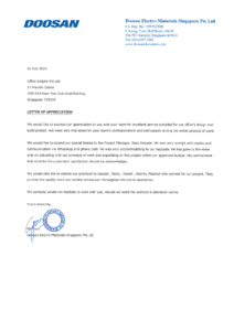 office-renovation-singapore-best-reliable-commercial-office-renovation-contractor-singapore-review-testimonials-Doosan Electro-Materials Singapore Pte Ltd