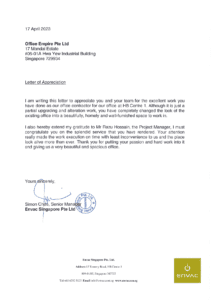 office-renovation-singapore-best-reliable-commercial-office-renovation-contractor-singapore-review-testimonials-Envac Singapore Pte Ltd