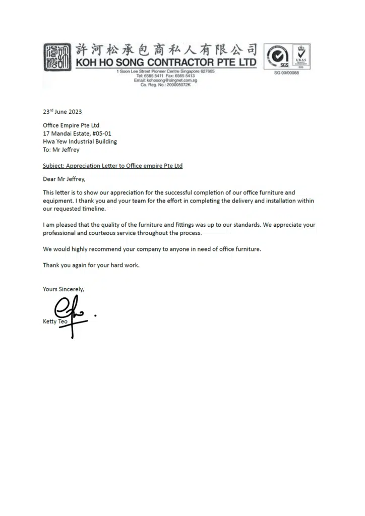 office-renovation-singapore-best-reliable-commercial-office-renovation-contractor-singapore-review-testimonials-Koh Ho Song Contractor Pte Ltd