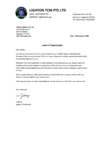 Office renovation review and testimonial for Office Empire by Lighton TCM Pte Ltd